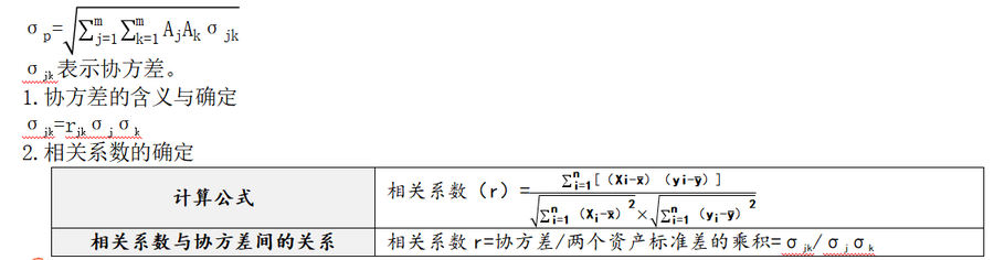 投资组合的风险计量