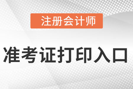 2022年cpa准考证打印入口怎么进？