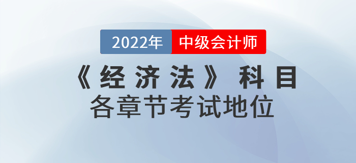 2022年中级会计《经济法》科目，各章节考试地位什么样？