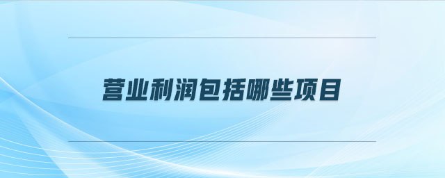 营业利润包括哪些项目