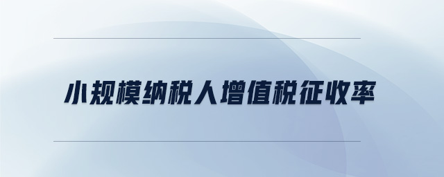 小规模纳税人增值税征收率