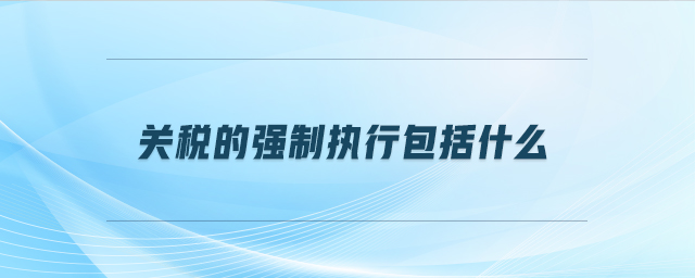 关税的强制执行包括什么