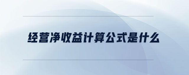 经营净收益计算公式是什么