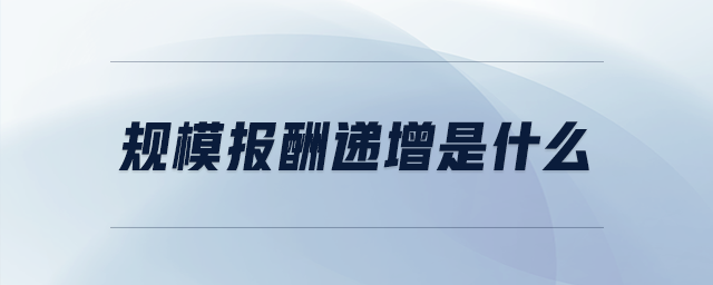 规模报酬递增是什么