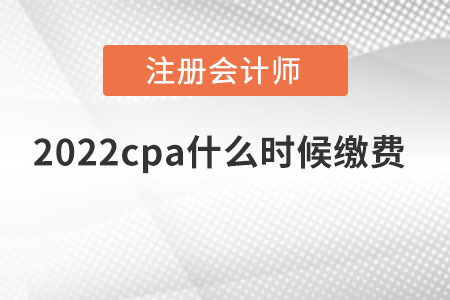 2022cpa什么时候缴费