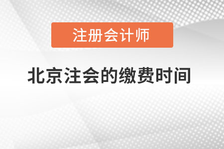 北京市西城区注册会计师的缴费时间