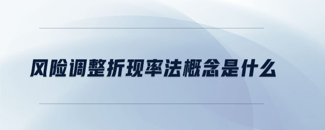 风险调整折现率法概念是什么