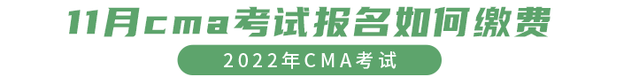 11月cma考试报名如何缴费