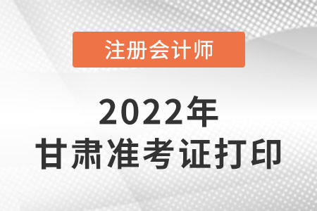 甘肃省甘南22年注册会计师准考证打印入口网址