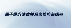 属于税收法律关系客体的有哪些