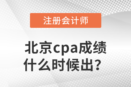 2022年北京市密云县cpa成绩什么时候出？