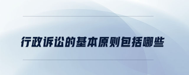 行政诉讼的基本原则包括哪些