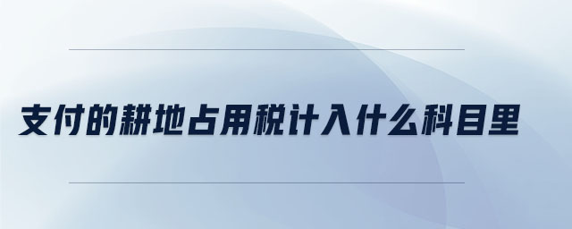 支付的耕地占用税计入什么科目里