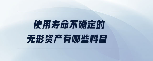 使用寿命不确定的无形资产有哪些科目