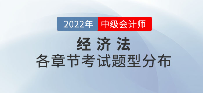 2022年中级会计经济法各章节考试题型分布情况_第二批次