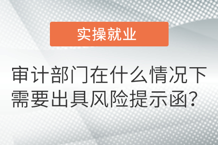 审计部门在什么情况下需要出具风险提示函？