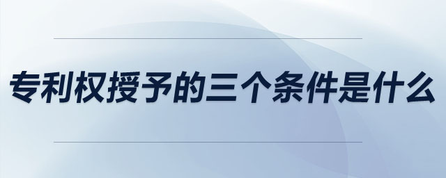 专利权授予的三个条件是什么