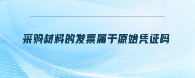 采购材料的发票属于原始凭证吗