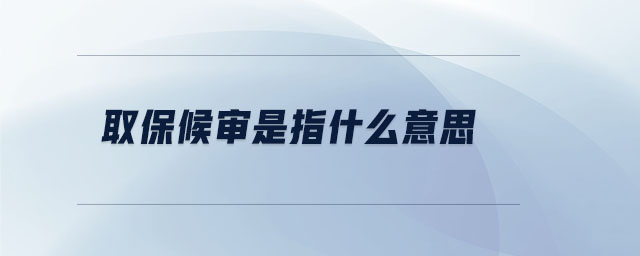 取保候审是指什么意思