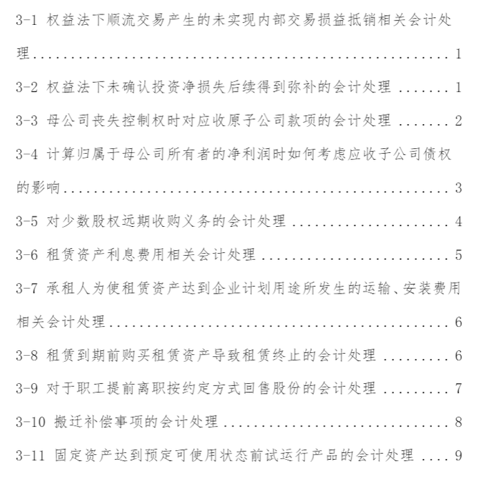 会计类第三号目录 会计类第三号目录