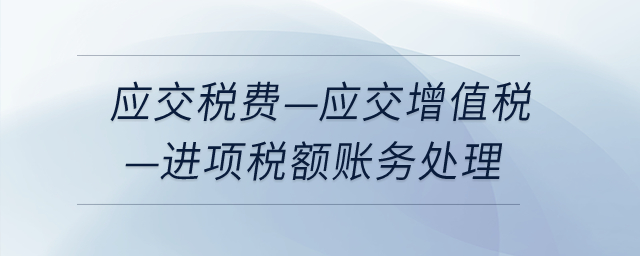 应交税费-应交增值税-进项税额如何做账务处理？