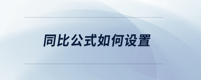 同比公式如何设置？