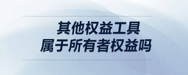 其他权益工具属于所有者权益吗