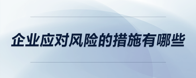 企业应对风险的措施有哪些