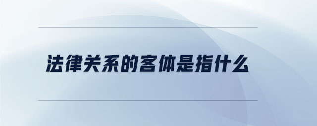 法律关系的客体是指什么