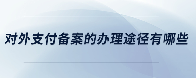 对外支付备案的办理途径有哪些？