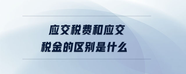 应交税费和应交税金的区别是什么