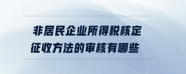 非居民企业所得税核定征收方法的审核有哪些