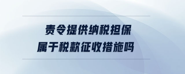 责令提供纳税担保属于税款征收措施吗