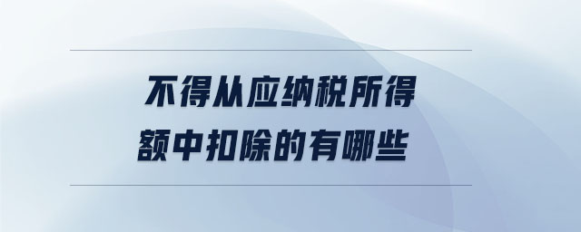 不得从应纳税所得额中扣除的有哪些