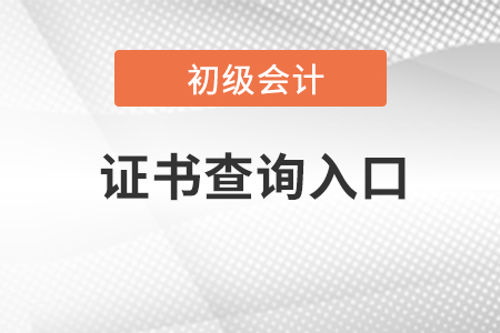 初级会计师证电子查询入口官网