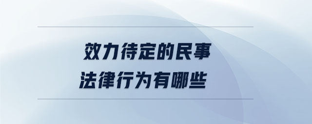 效力待定的民事法律行为有哪些