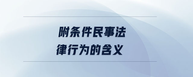 附条件民事法律行为的含义