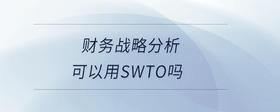 财务战略分析可以用SWTO吗