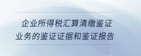 企业所得税汇算清缴鉴证业务的鉴证证据和鉴证报告