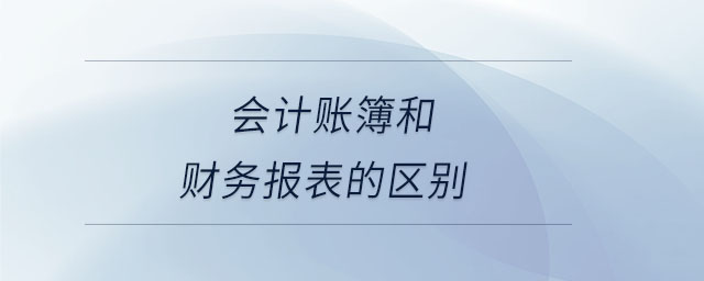 会计账簿和财务报表的区别