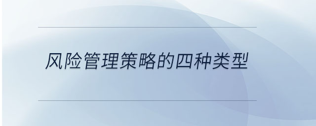 风险管理策略的四种类型