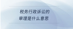 税务行政诉讼的审理是什么意思