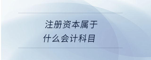 注册资本属于什么会计科目