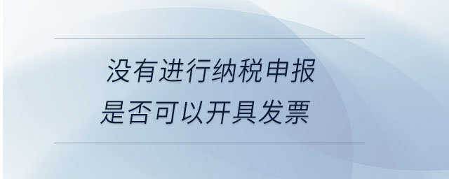 没有进行纳税申报是否可以开具发票