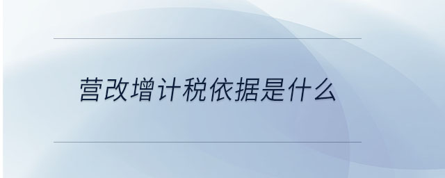 营改增计税依据是什么