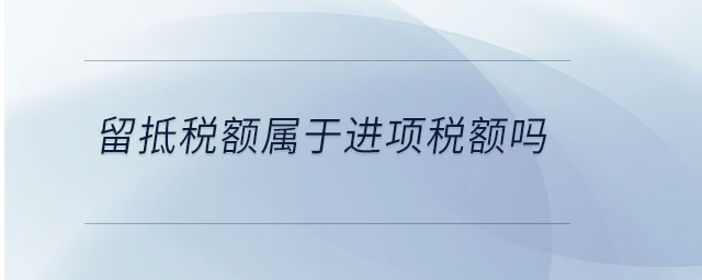 留抵税额属于进项税额吗