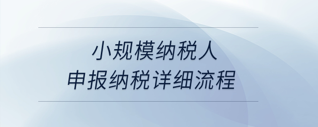 小规模纳税人申报纳税详细流程？