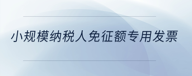 小规模纳税人免征额专用发票？