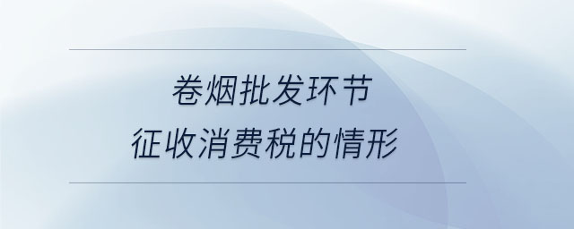 卷烟批发环节征收消费税的情形