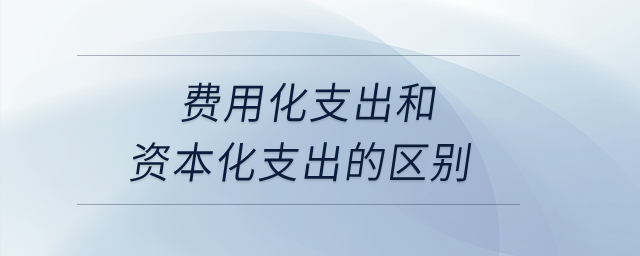 费用化支出和资本化支出的区别？